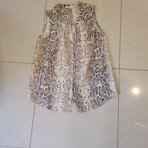snake skin sleeveless blouse